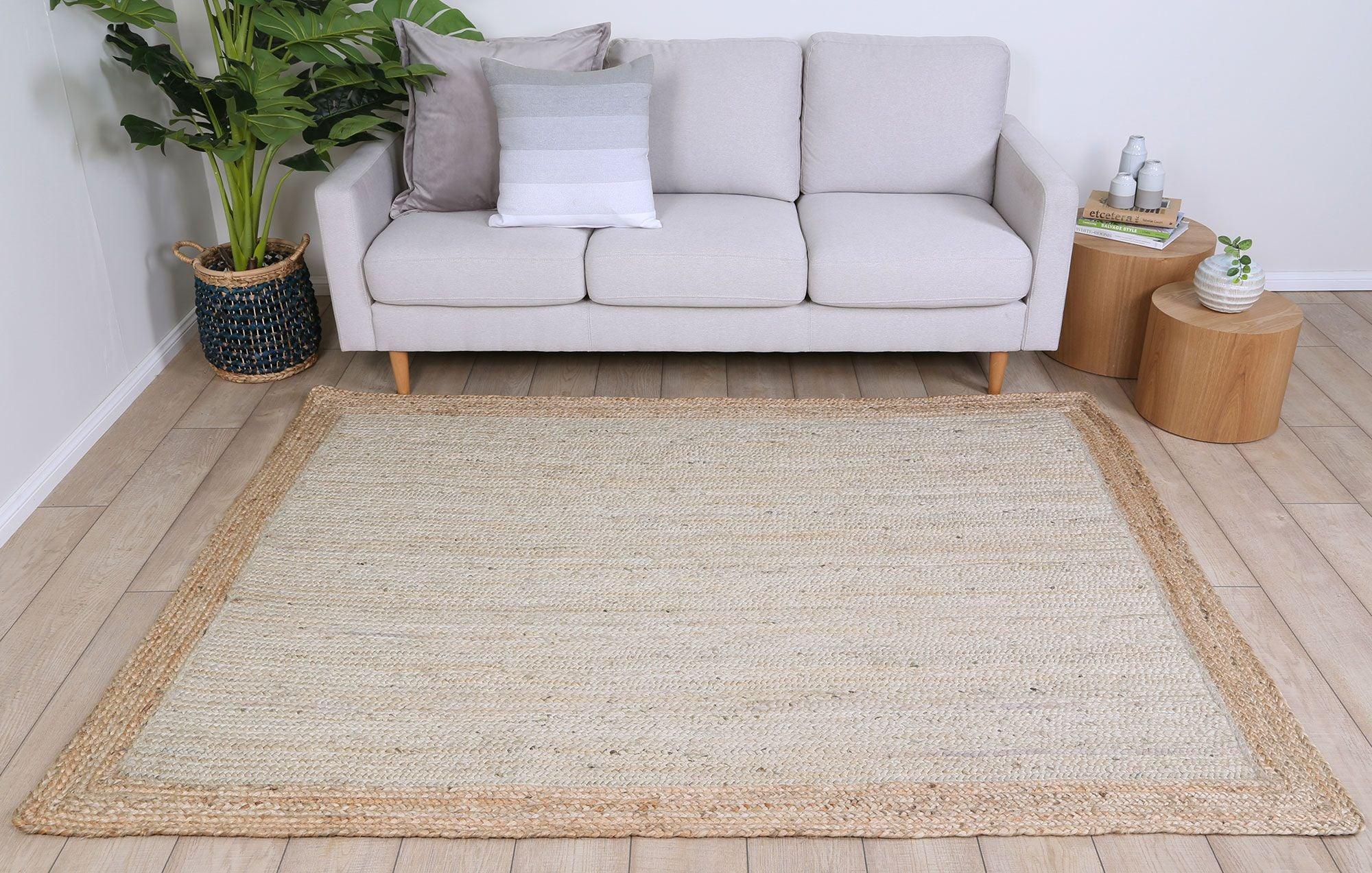 Hampton Light Pink Boarder Jute Rug 190x280cm - John Cootes