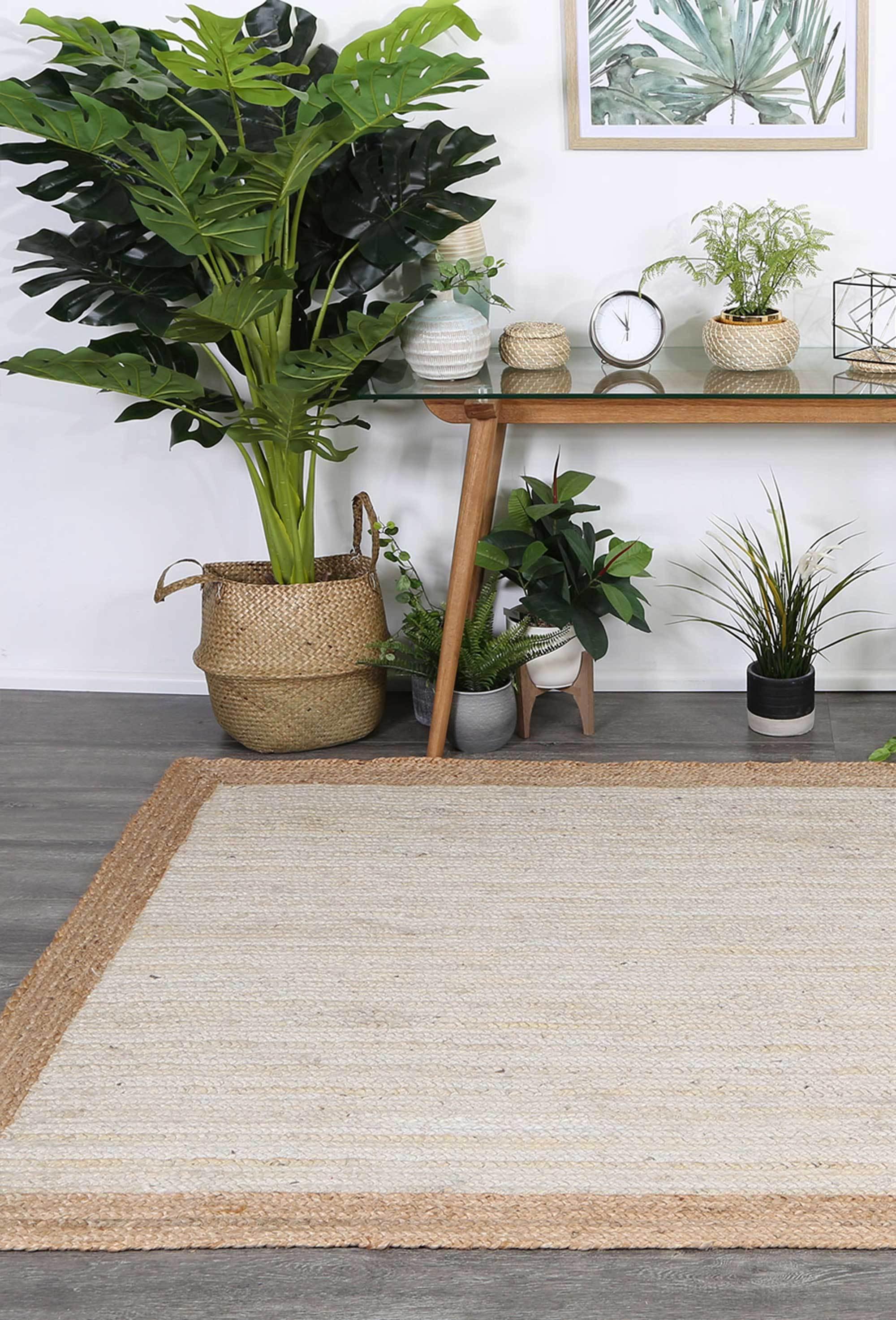 Hampton Light Pink Centre Jute Rug 230x320cm - John Cootes