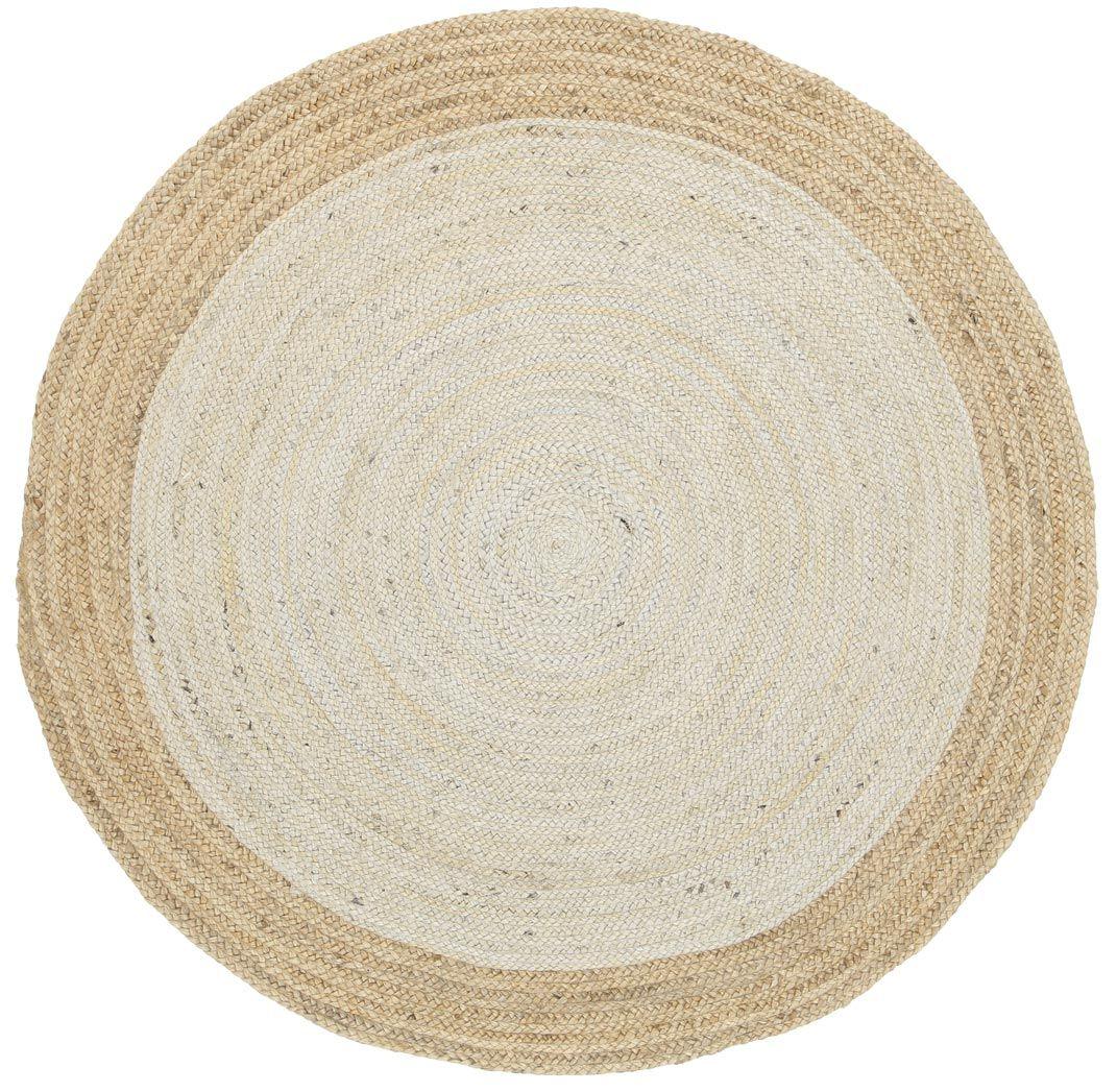 Hampton Light Pink Centre Jute Rug 240x240cm Round - John Cootes