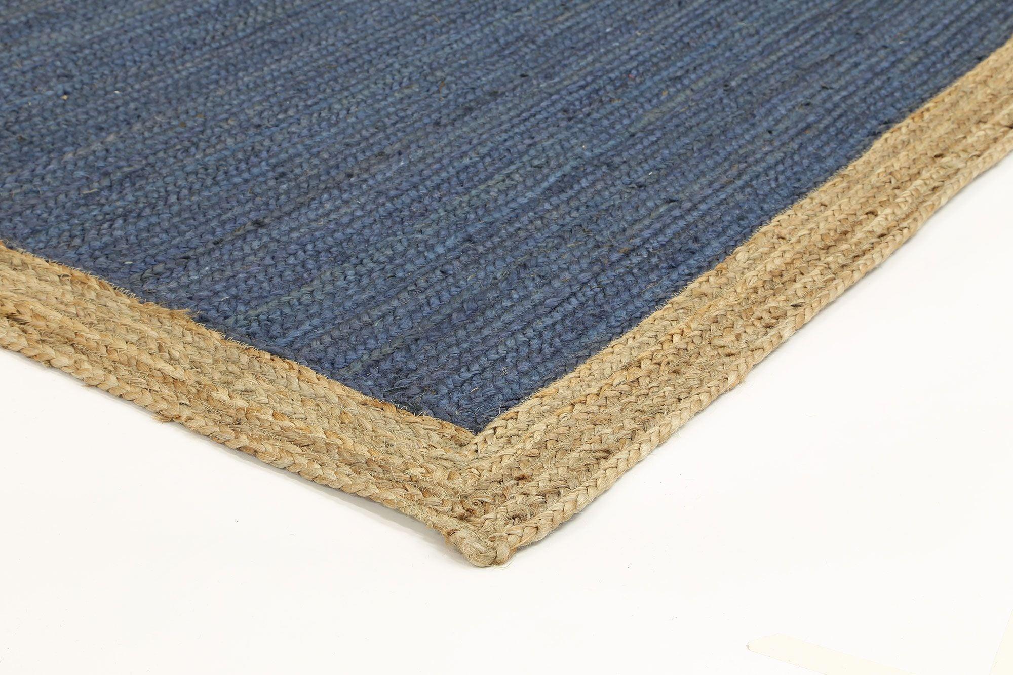 Hampton Navy Blue Centre Jute Rug 150x220cm - John Cootes