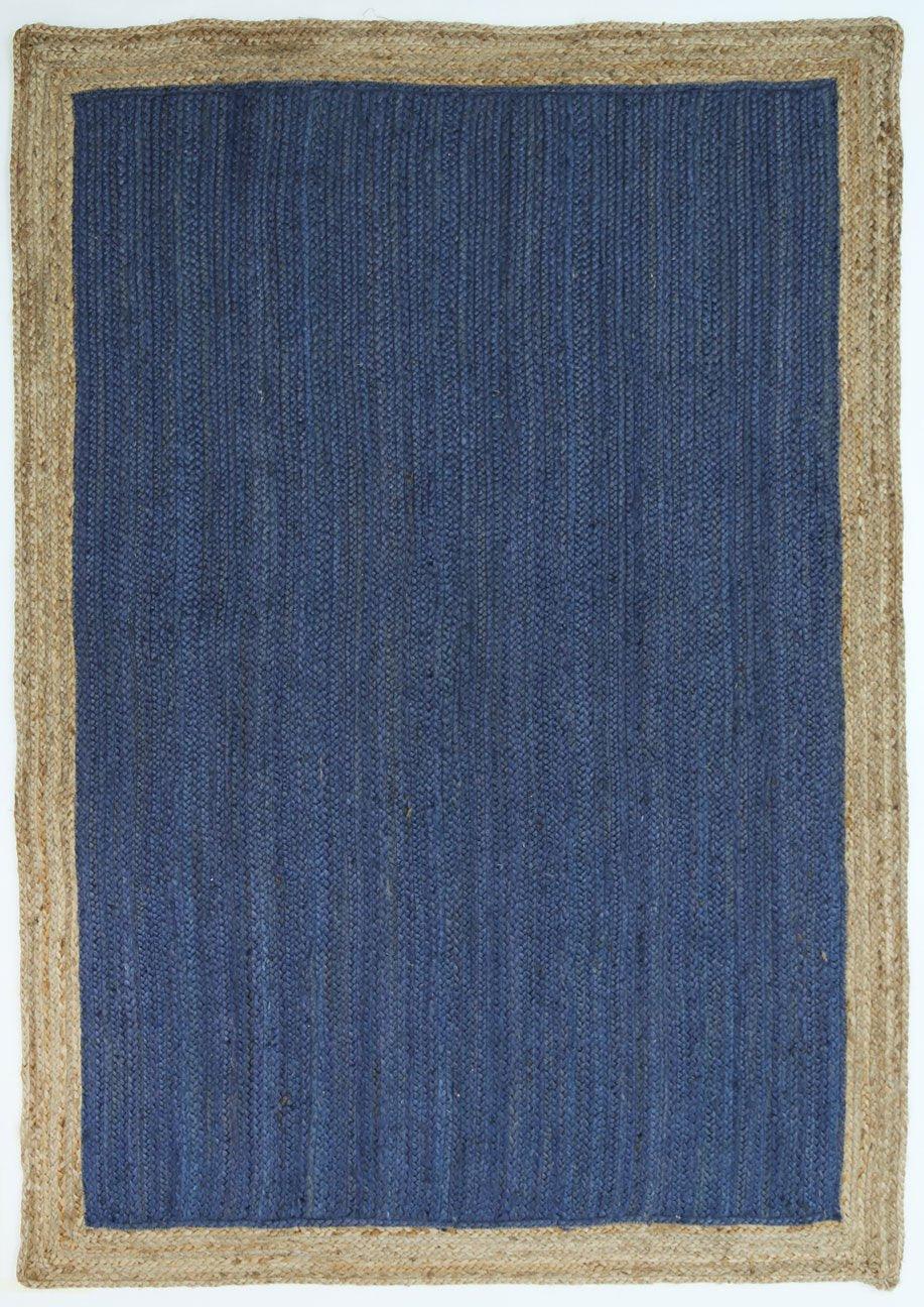 Hampton Navy Blue Centre Jute Rug 230x320cm - John Cootes