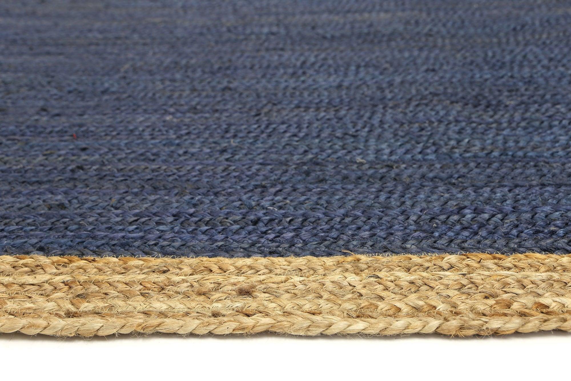 Hampton Navy Blue Centre Jute Rug 230x320cm - John Cootes