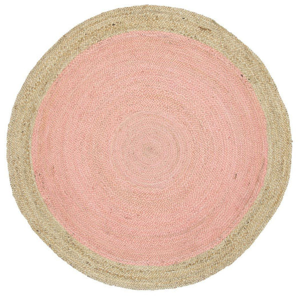 Hampton Pink Centre Jute Round Rug 200x200cm Round - John Cootes