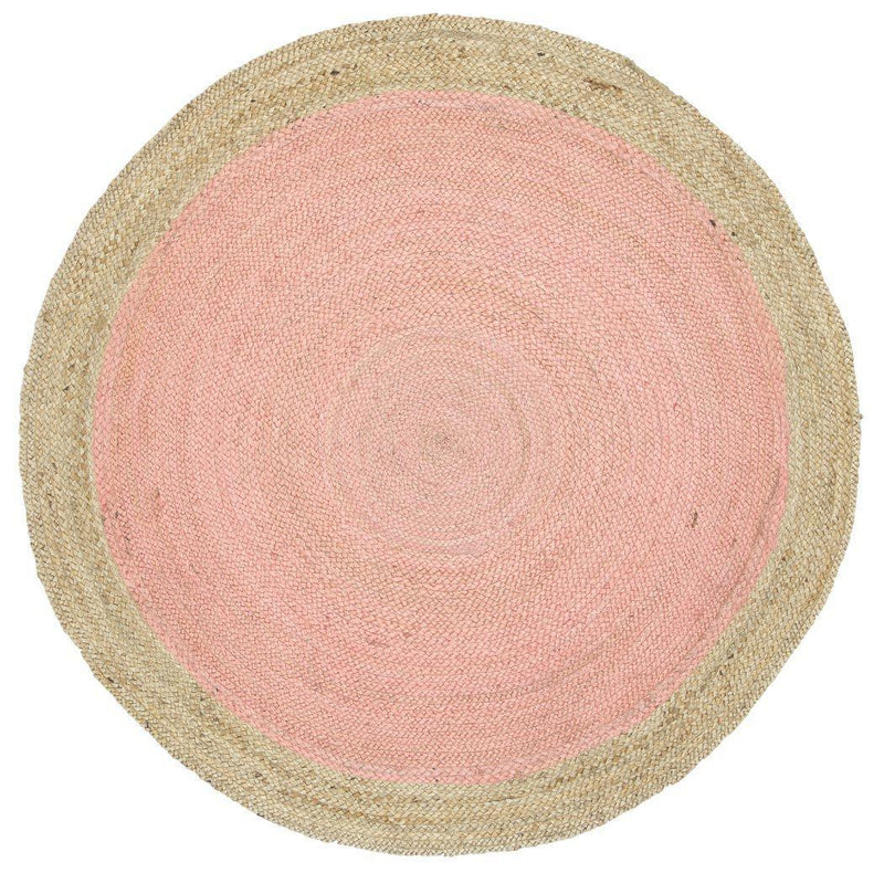 Hampton Pink Centre Jute Round Rug 200x200cm Round - John Cootes