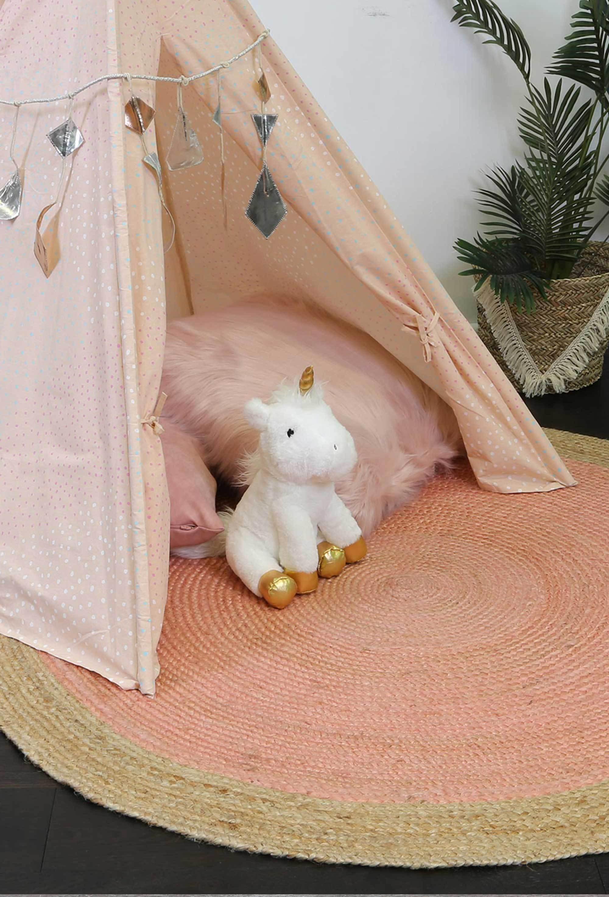 Hampton Pink Centre Jute Round Rug 240x240cm Round - John Cootes