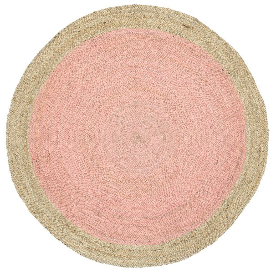 Hampton Pink Centre Jute Round Rug 240x240cm Round - John Cootes