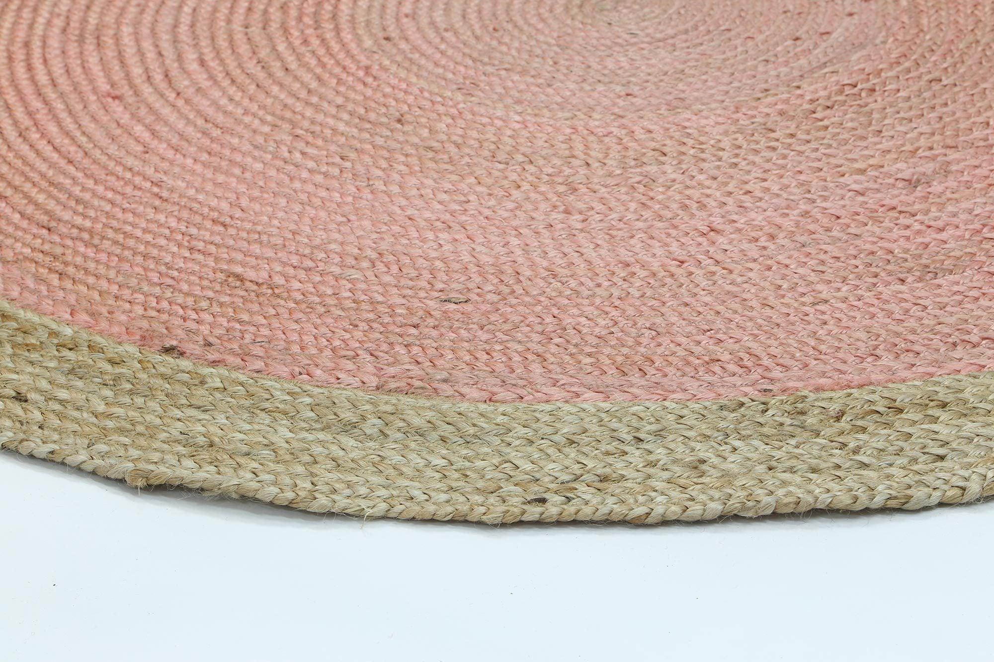 Hampton Pink Centre Jute Round Rug 240x240cm Round - John Cootes