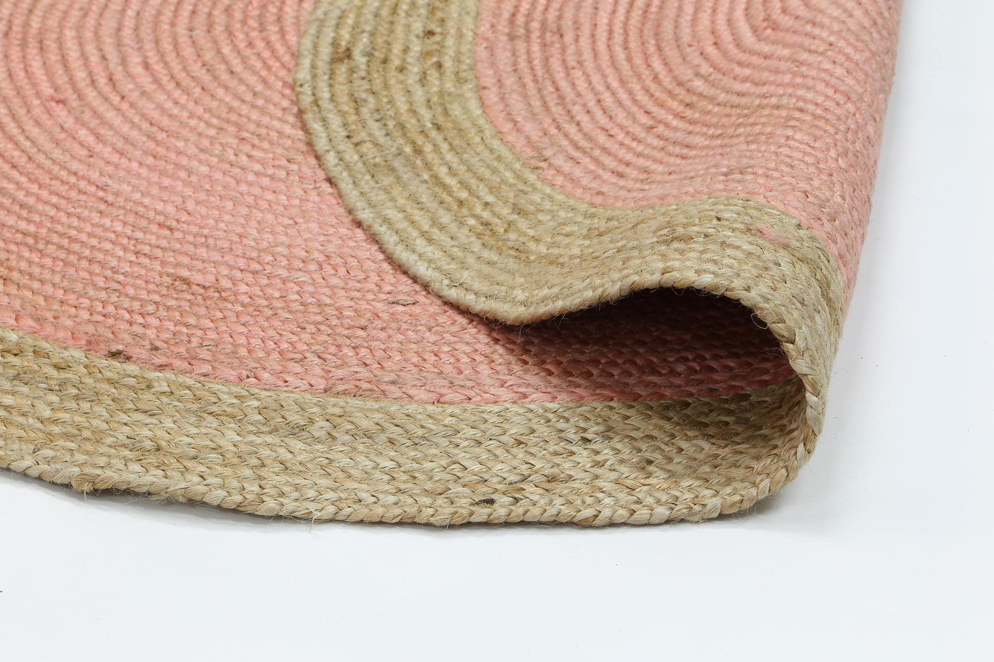 Hampton Pink Centre Jute Round Rug 240x240cm Round - John Cootes