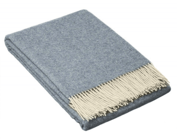 Hampton Throw - Merino Wool Blend - Blue - John Cootes