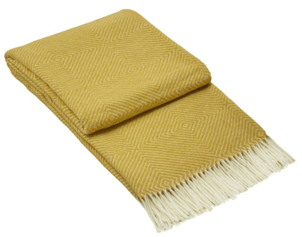 Hampton Throw - Merino Wool Blend - Mustard - John Cootes