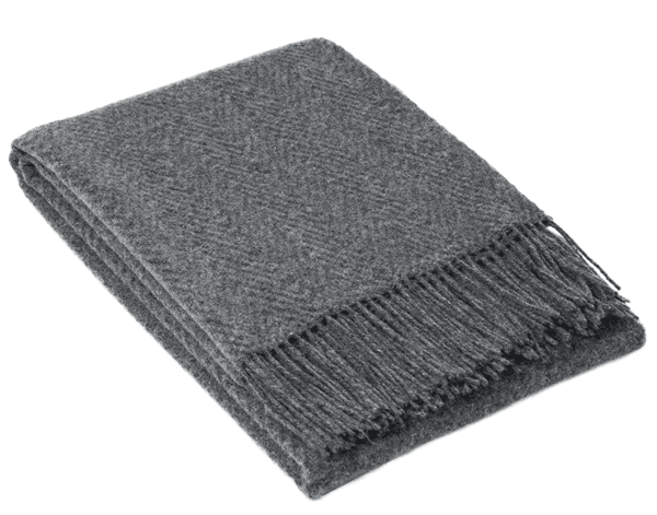 Hampton Throw - Merino Wool Blend - Slate - John Cootes