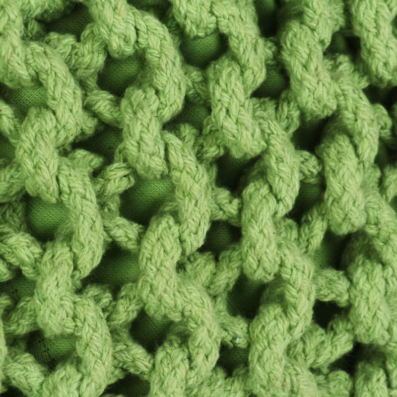 Hand-knitted Pouffe Cotton 50x35 Cm Green - John Cootes