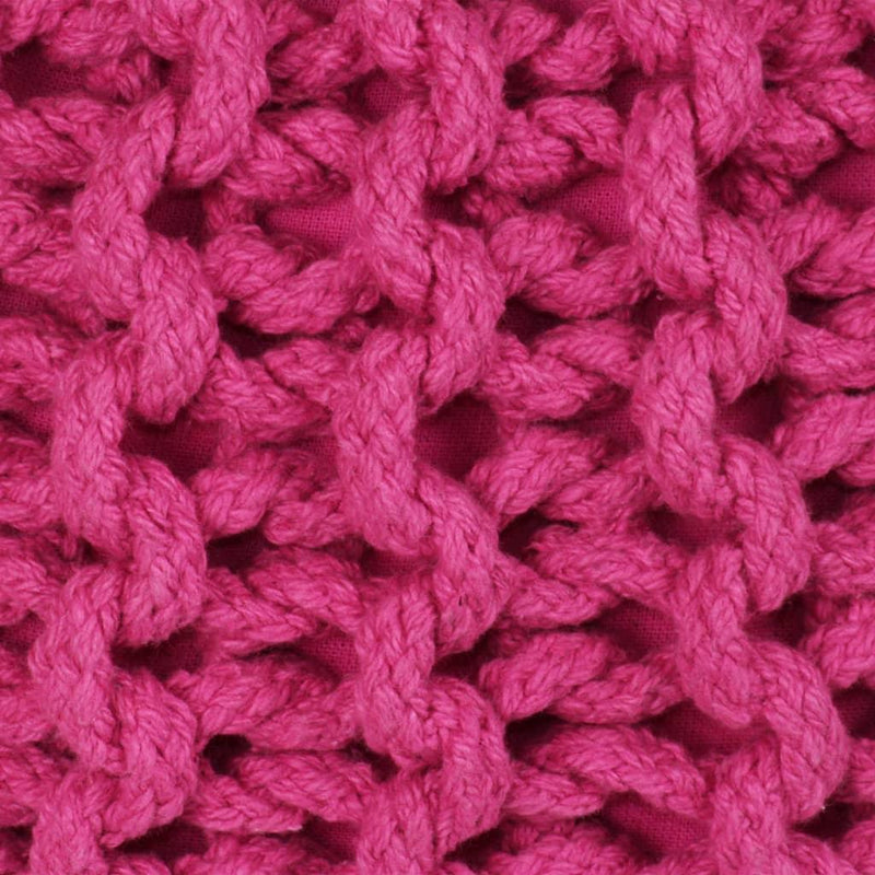 Hand-knitted Pouffe Cotton 50x35 Cm Pink - John Cootes