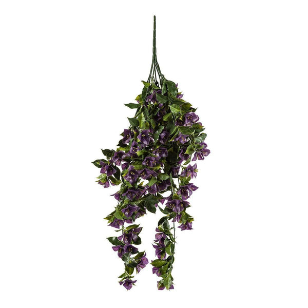 Hanging Artificial Bougainvillea Plant Purple UV Resistant 90cm - John Cootes