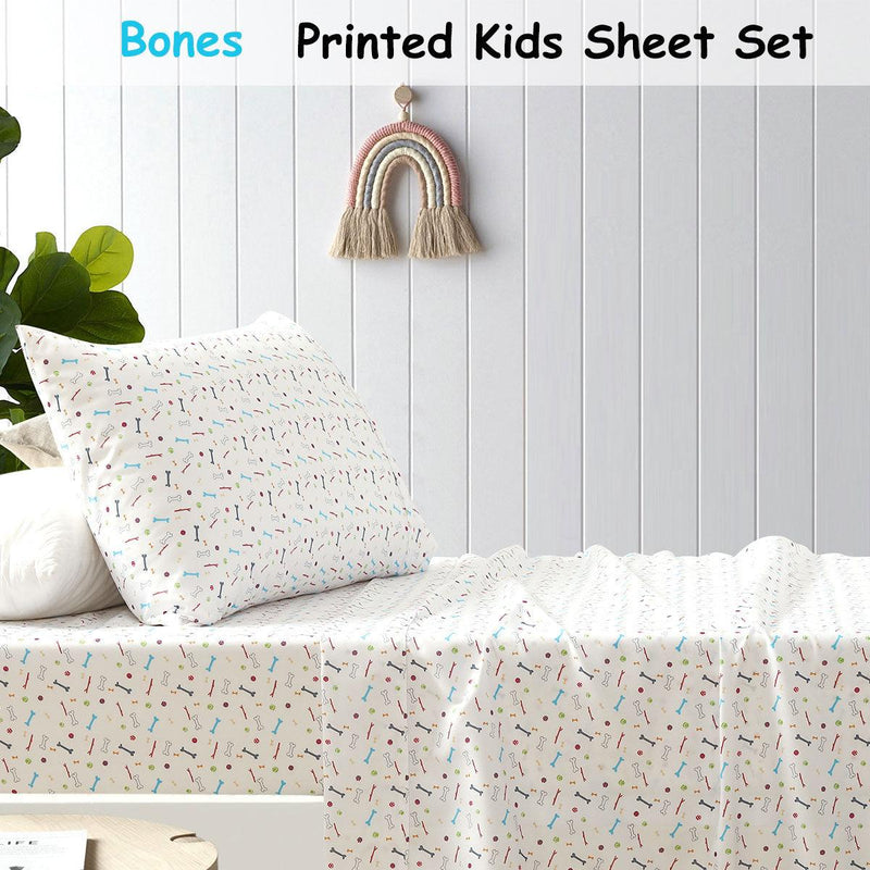 Happy Kids Bones Kids Printed Sheet Set King Single - John Cootes