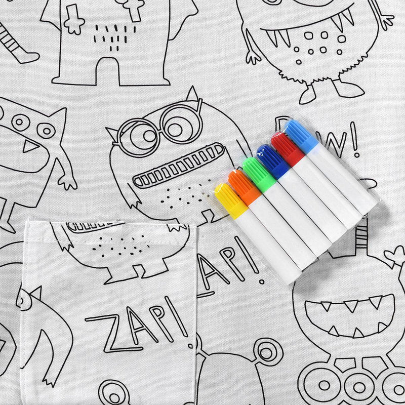 Happy Kids Monster Squad Colour Me In Picnic Blanket 125 x 125 cm - John Cootes