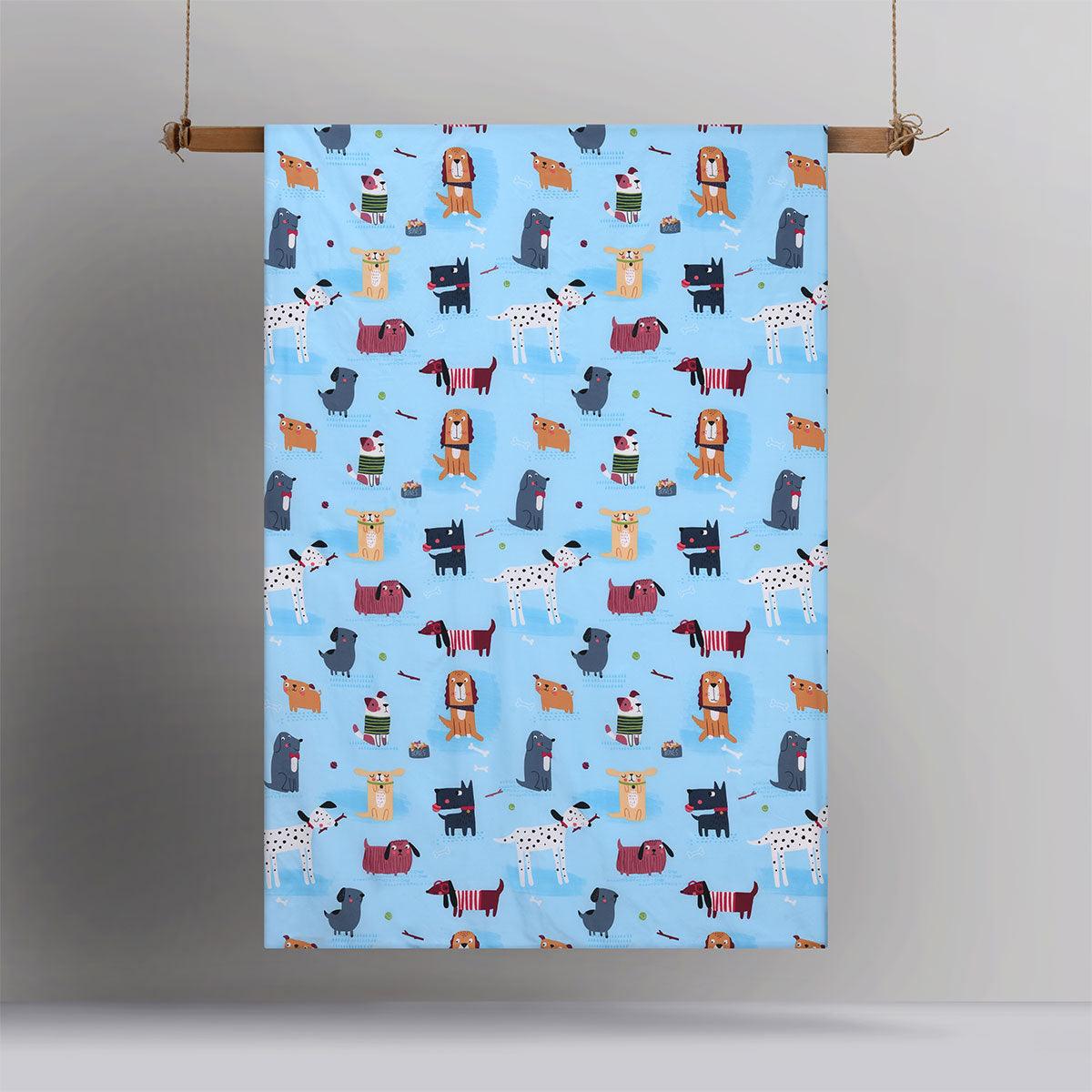 Happy Kids Woof Glow in the Dark Quilt Cover Set Single - John Cootes