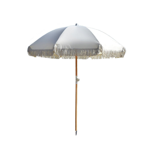 Havana Outdoors Beach Umbrella Portable 2 Metre Fringed Garden Sun Shade Shelter - Natural - John Cootes