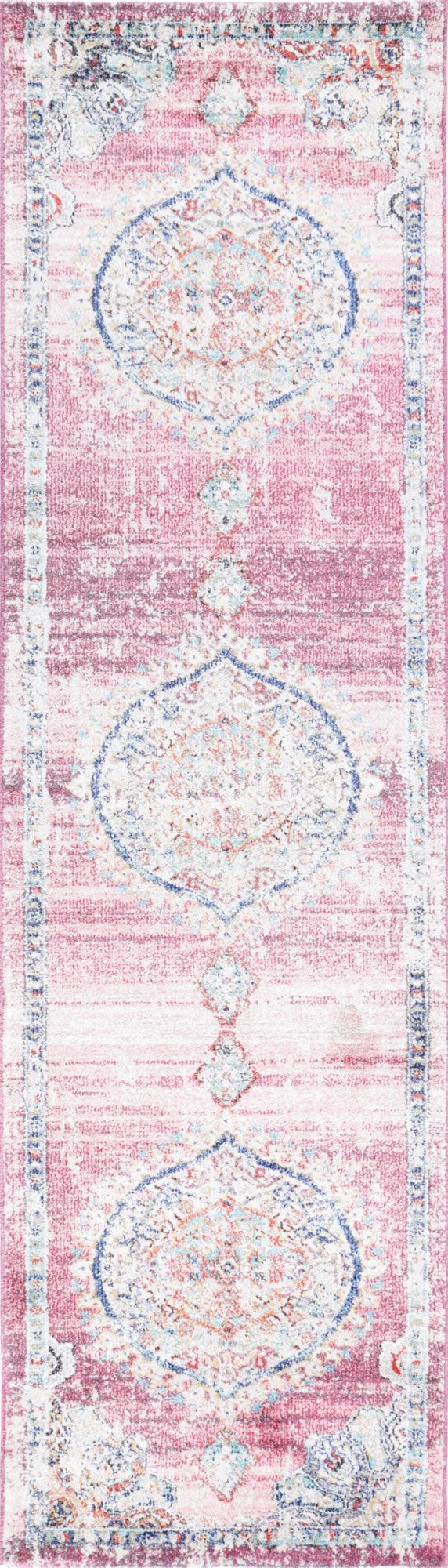 Hollow Medalion Transitional Blush Rug 80x300 cm - John Cootes