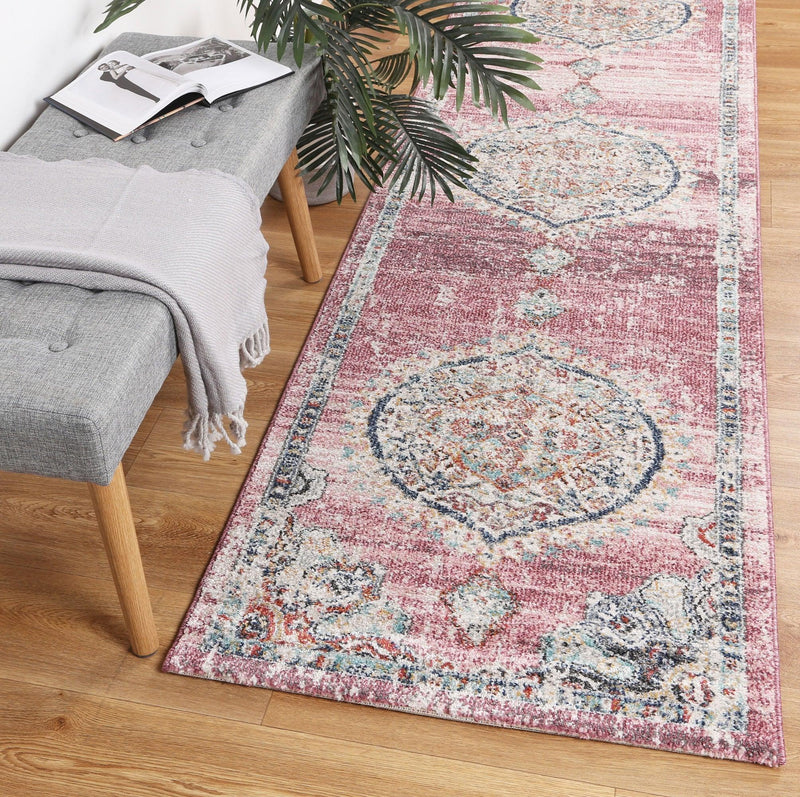 Hollow Medalion Transitional Blush Rug 80x300 cm - John Cootes