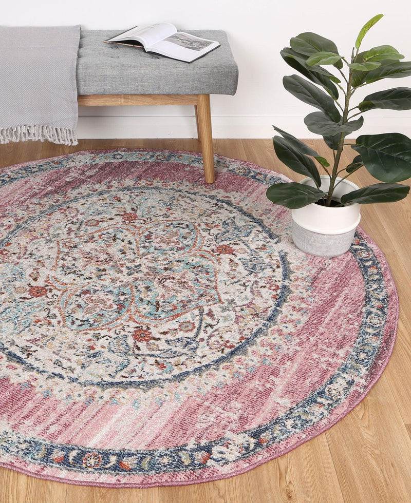 Hollow Medalion Transitional Blush Rug 80x300 cm - John Cootes