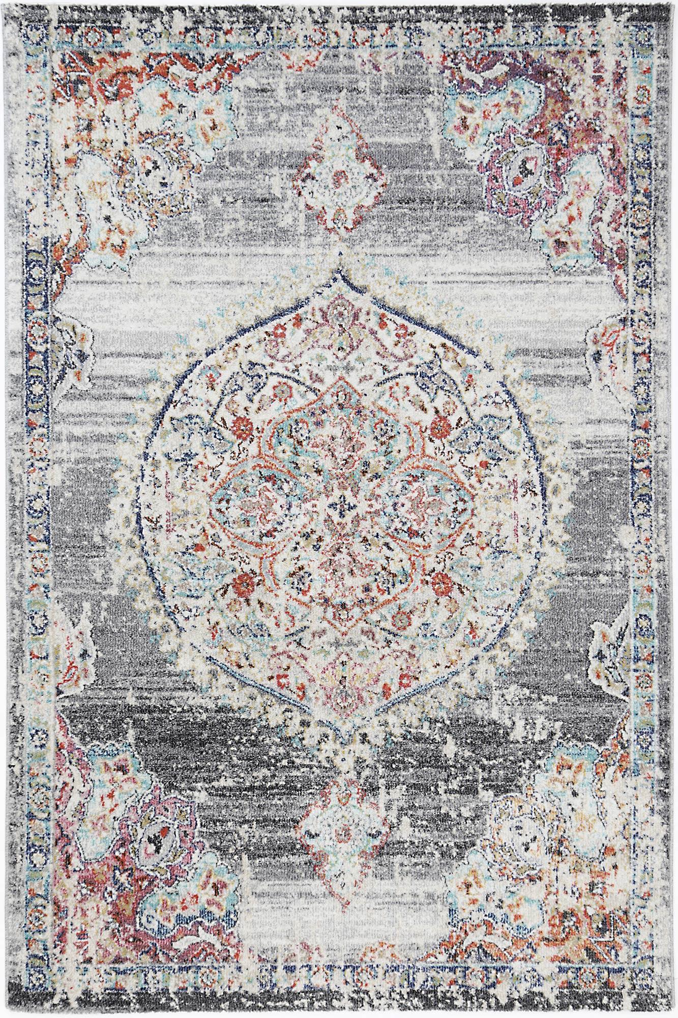 Hollow Medalion Transitional Grey Rug 160x160cm - John Cootes