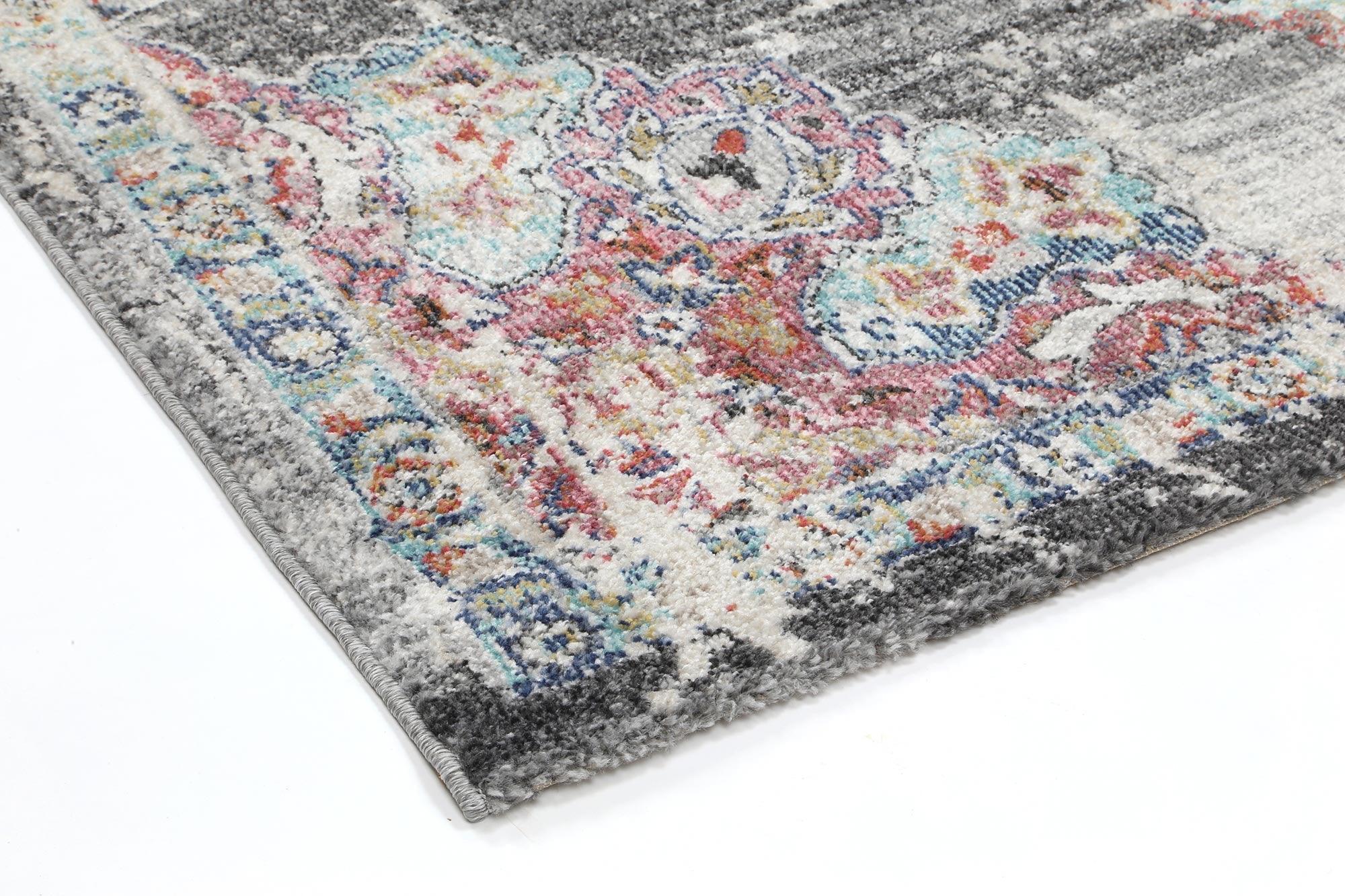 Hollow Medalion Transitional Grey Rug 160x160cm - John Cootes