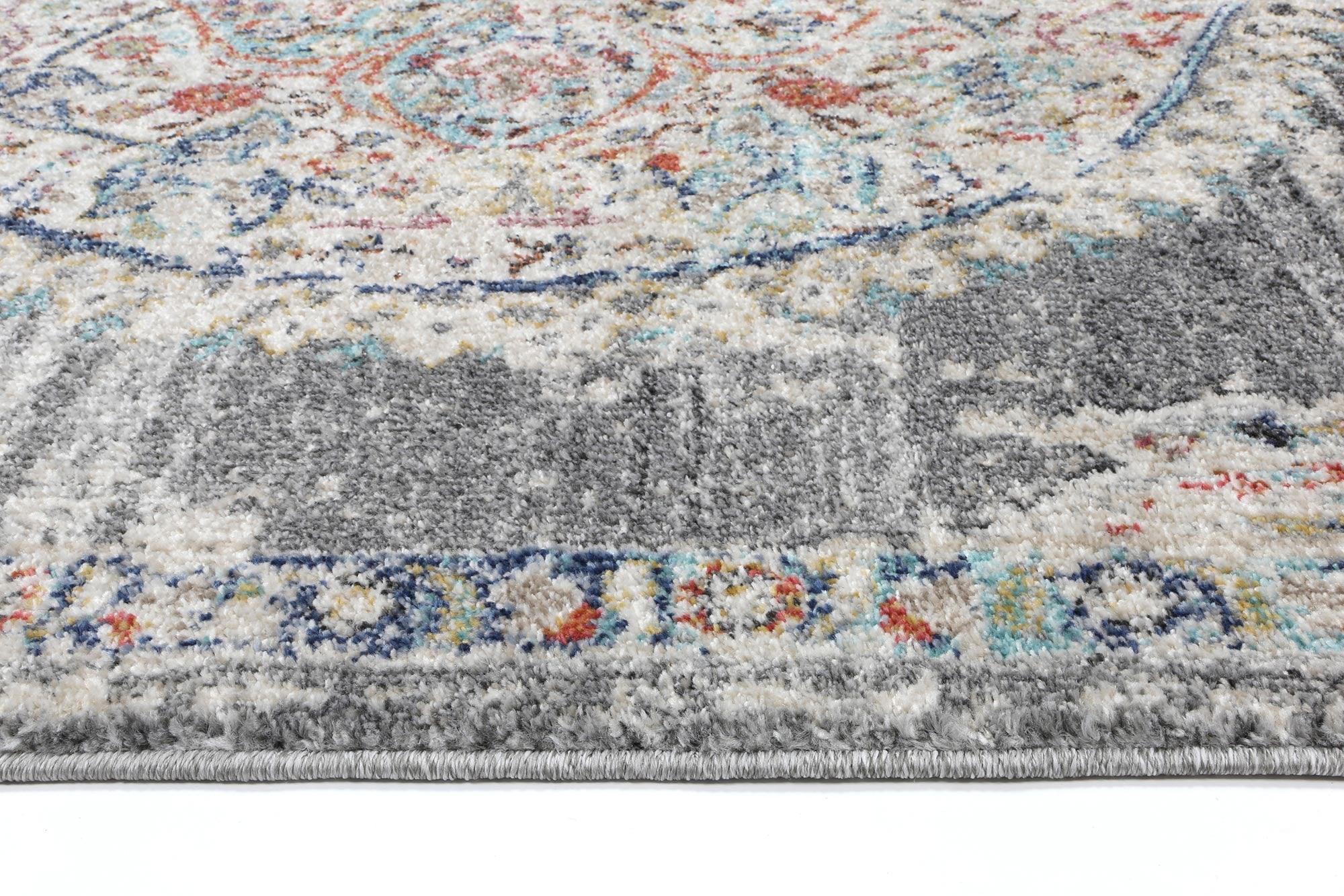 Hollow Medalion Transitional Grey Rug 160x160cm - John Cootes