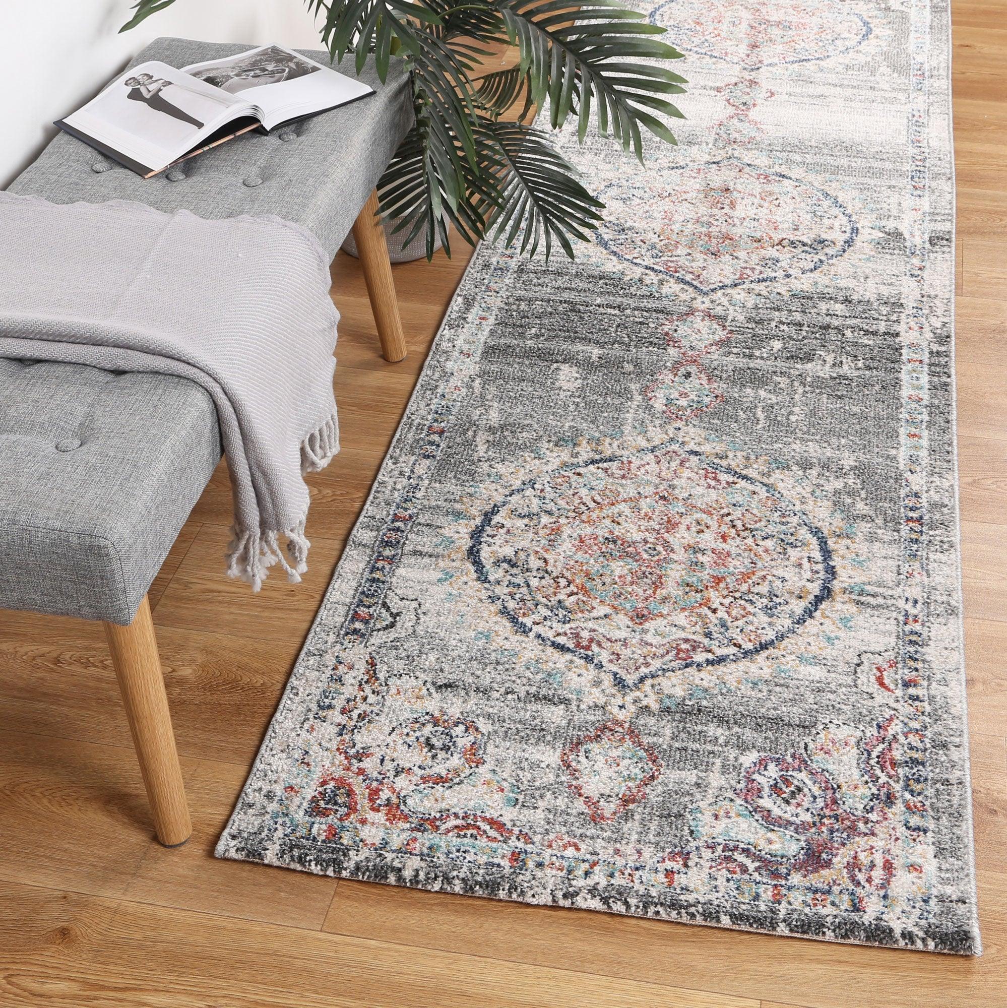 Hollow Medalion Transitional Grey Rug 160x160cm - John Cootes