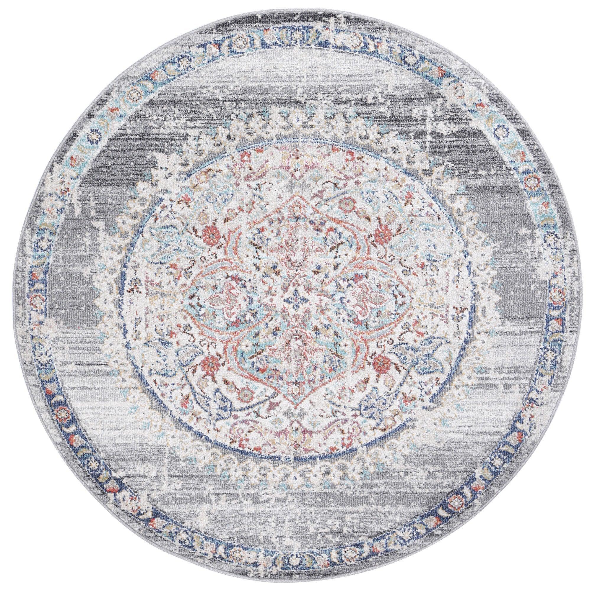 Hollow Medalion Transitional Grey Rug 160x160cm - John Cootes