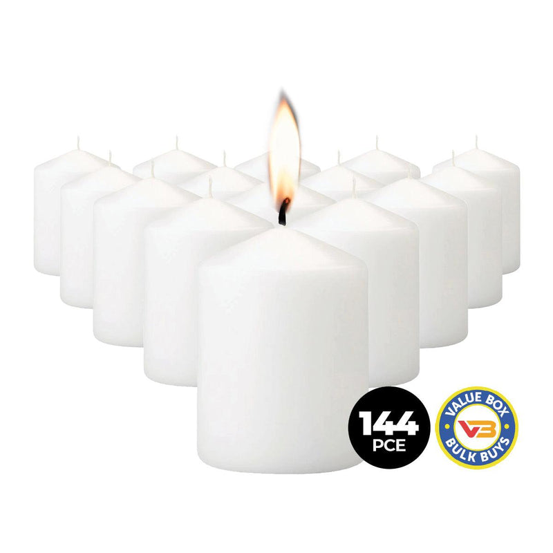 Home Master 144PCE Votive Candles White Home Décor Party Wedding 5cm - John Cootes