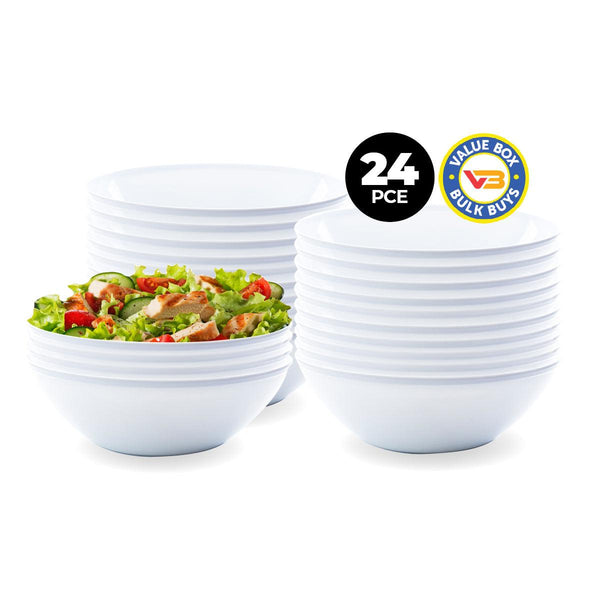 Home Master 24PCE Melamine Bowls Stackable Lightweight Durable 30cm - John Cootes
