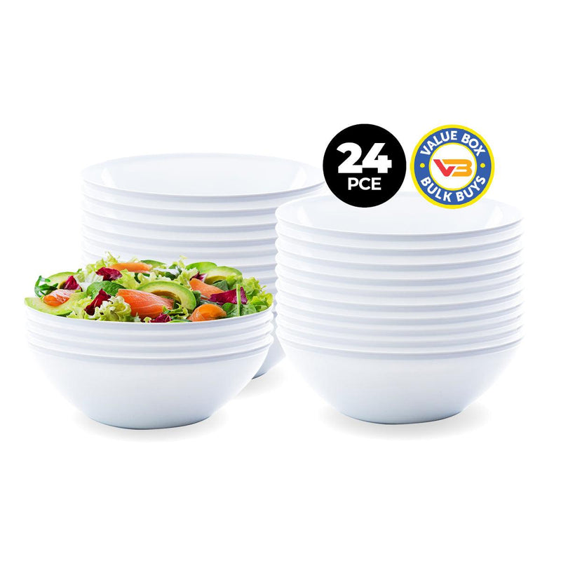 Home Master 24PCE Melamine Bowls Stackable Lightweight Durable Bulk 35cm - John Cootes