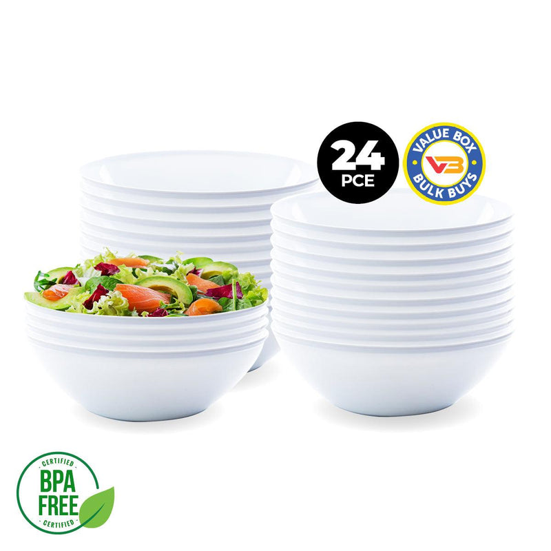 Home Master 24PCE Melamine Bowls Stackable Lightweight Durable Bulk 35cm - John Cootes