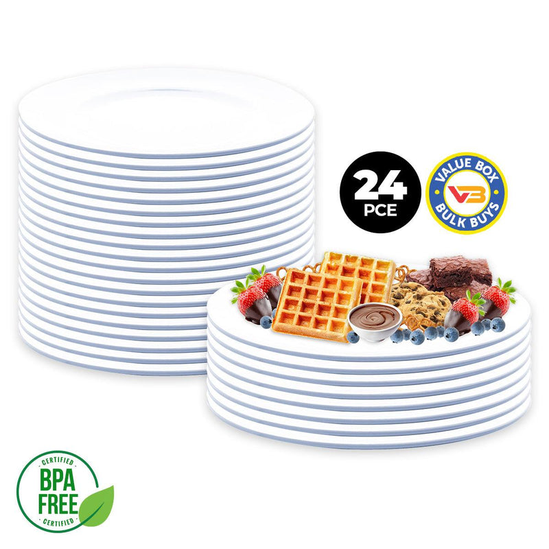 Home Master 24PCE Melamine Party Platters Round Lightweight Durable Bulk 39cm - John Cootes