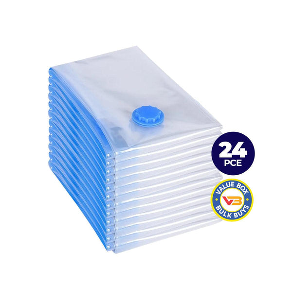 Home Master 24PCE Vacuum Storage Bags Large Re-Usable Space Saver 80 x 100cm - John Cootes