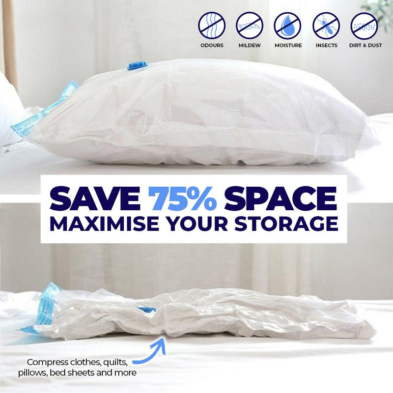 Home Master 24PCE Vacuum Storage Bags Large Re-Usable Space Saver 80 x 100cm - John Cootes