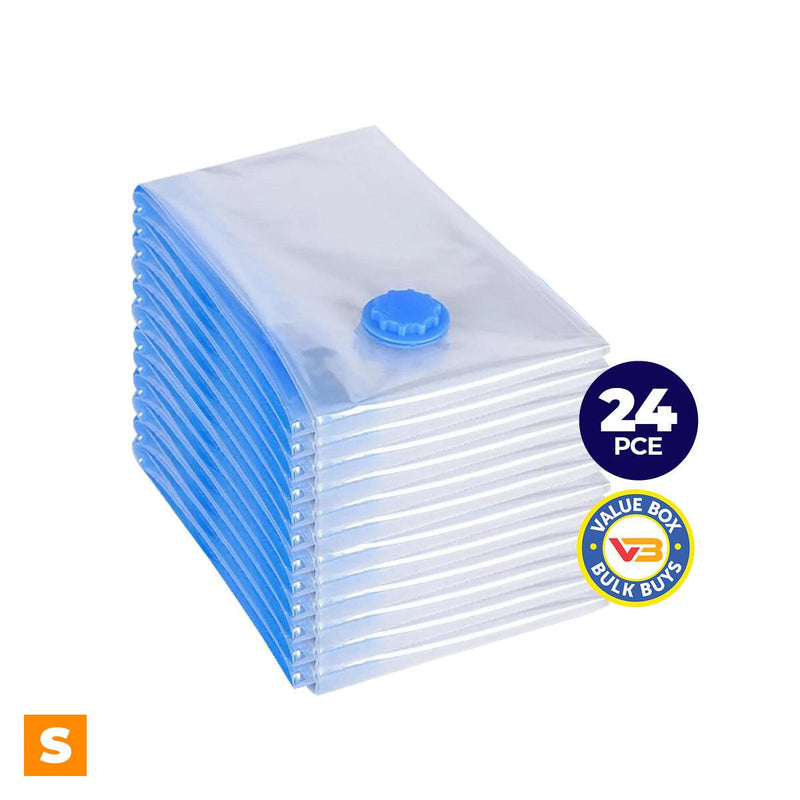 Home Master 24PCE Vacuum Storage Bags Small Re-Usable Space Saver 60 x 40cm - John Cootes