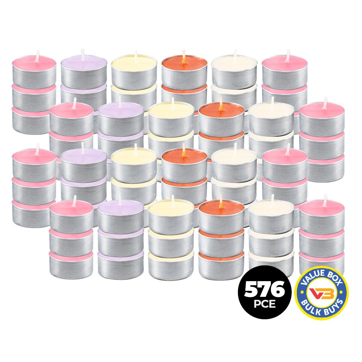 Home Master 576PCE Multi-Scented Tealight Candles Home Décor Party Wedding - John Cootes