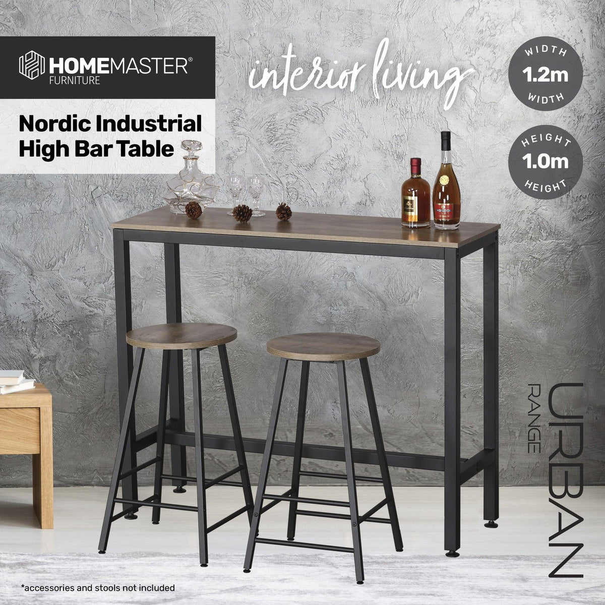 Home Master High Bar Table Nordic Industrial Design Stylish Modern 120