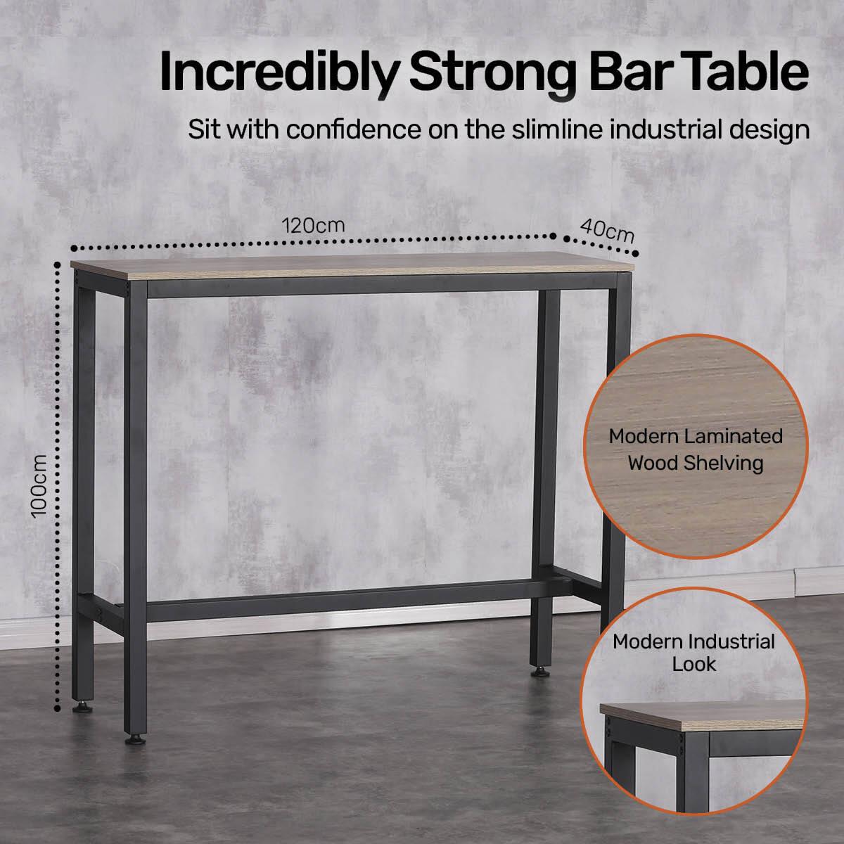 Home Master High Bar Table Nordic Industrial Design Stylish Modern 120