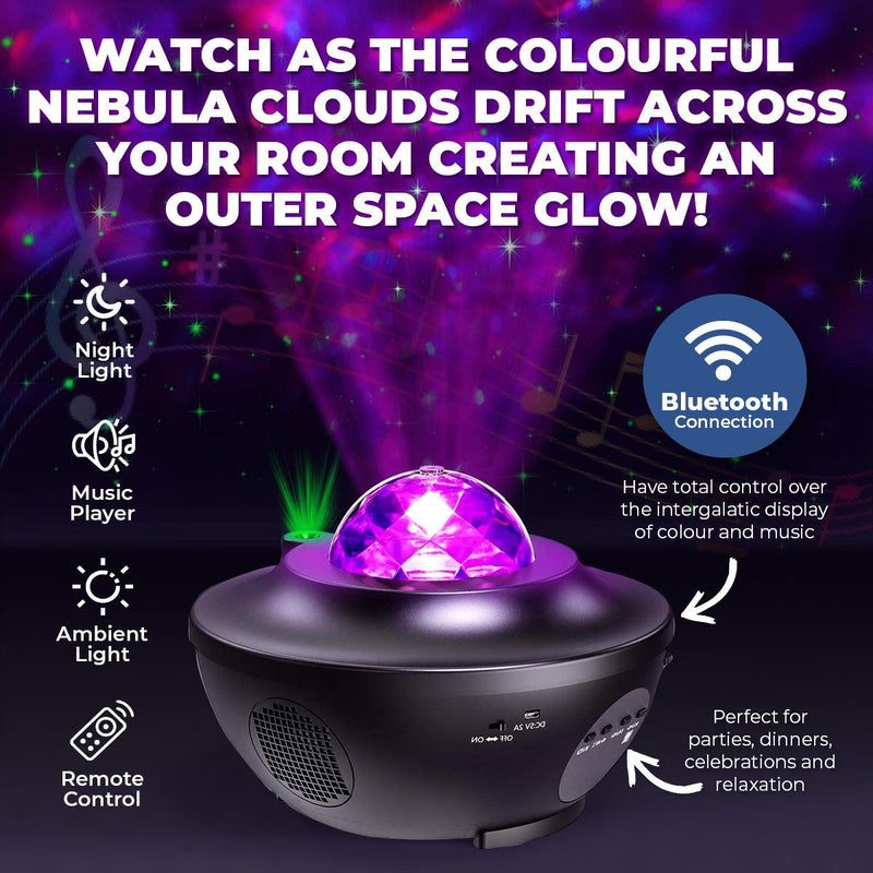 Home Master Star Projector Bluetooth Remote Control Speaker Colour Changing - John Cootes