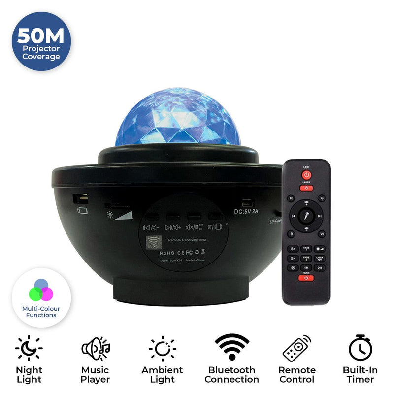 Home Master Star Projector Bluetooth Remote Control Speaker Colour Changing - John Cootes