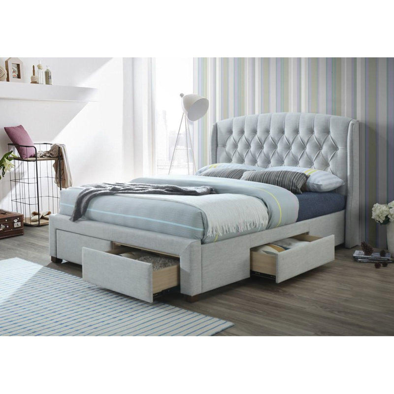 Honeydew King Size Bed Frame Timber Mattress Base With Storage Drawers - Beige - John Cootes