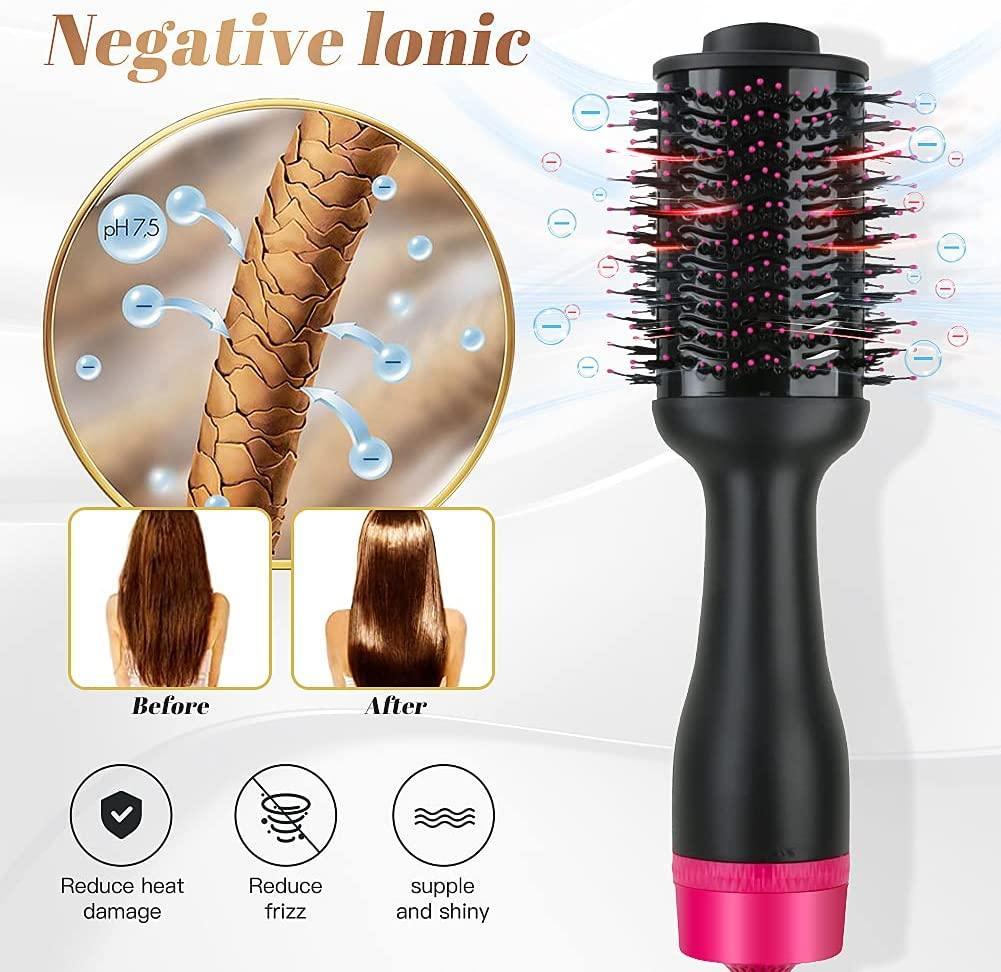 Hot Air One-Step Hair Dryer Negative Ion Anti-Frizz Blowout for Drying,Straightening, Curling and Volumizer (AU Plug) - John Cootes