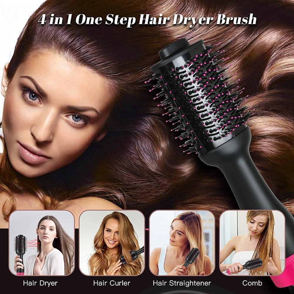 Hot Air One-Step Hair Dryer Negative Ion Anti-Frizz Blowout for Drying,Straightening, Curling and Volumizer (AU Plug) - John Cootes