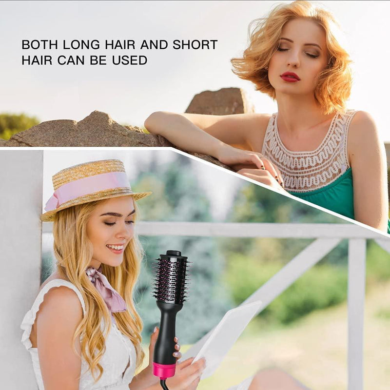 Hot Air One-Step Hair Dryer Negative Ion Anti-Frizz Blowout for Drying,Straightening, Curling and Volumizer (AU Plug) - John Cootes
