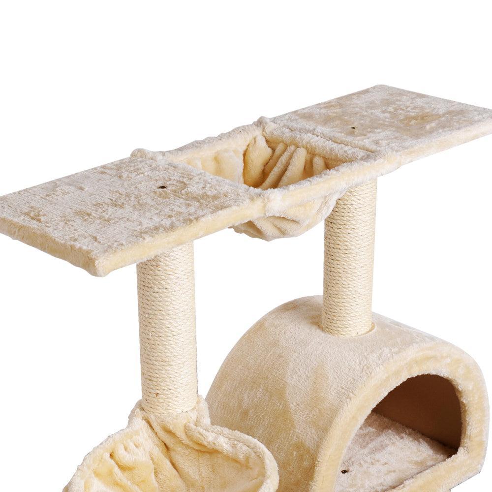 i.Pet Cat Tree 100cm Trees Scratching Post Scratcher Tower Condo House Furniture Wood Beige - John Cootes