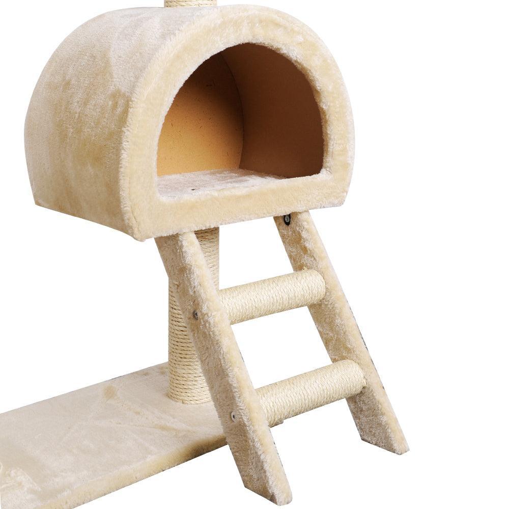 i.Pet Cat Tree 100cm Trees Scratching Post Scratcher Tower Condo House Furniture Wood Beige - John Cootes