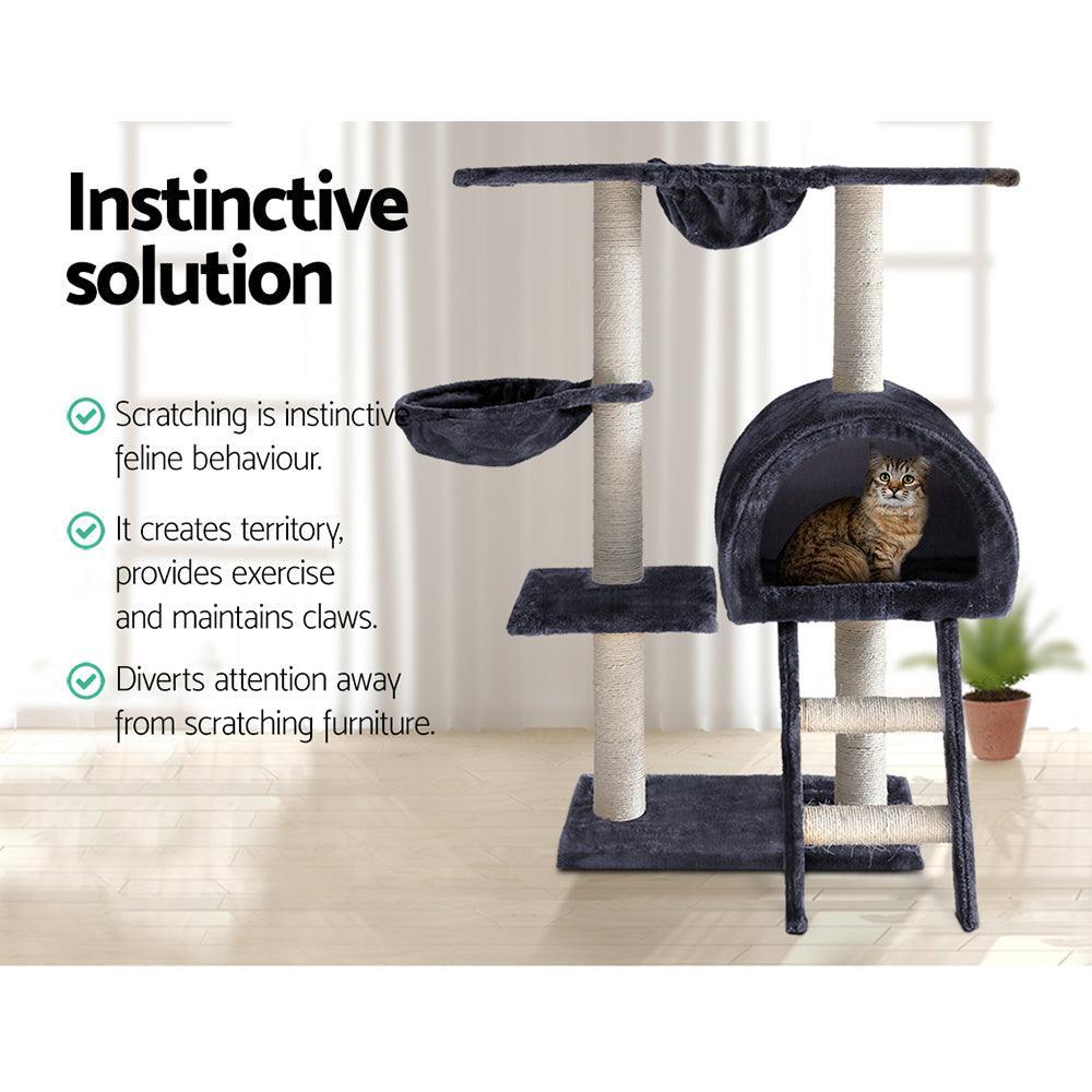 i.Pet Cat Tree 100cm Trees Scratching Post Scratcher Tower Condo House Furniture Wood Feline - John Cootes